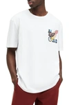 Allsaints Roller Cotton Graphic T-shirt In Optic White