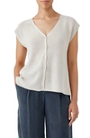 Eileen Fisher Peruvian Organic Cotton Crepe Vest In Bone In Bone