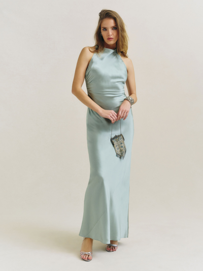 Reformation Anaiis Silk Dress In Aquamarine | ModeSens