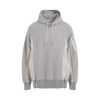 SACAI SPONGE SWEAT X NYLON TWILL PANELLED HOODIE