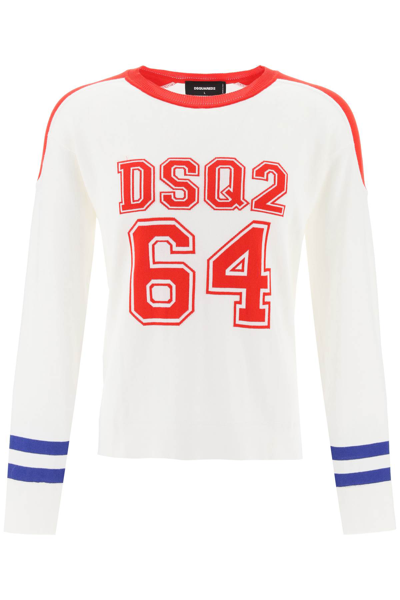 Dsquared2 Dsq2 64 Football Jumper In White