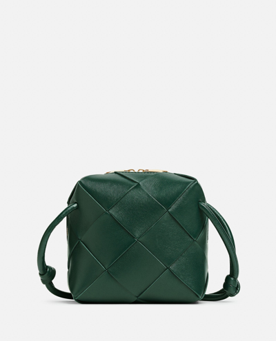Bottega Veneta Womens Emerald Green-gold Camera Intrecciato Mini Leather Cross-body Bag
