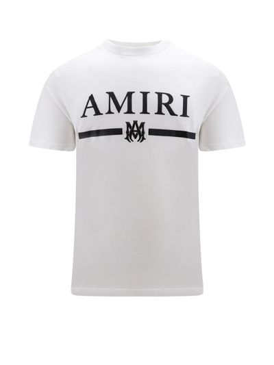 Amiri Puff White Crewneck T-shirt With Logo In Cotton Man