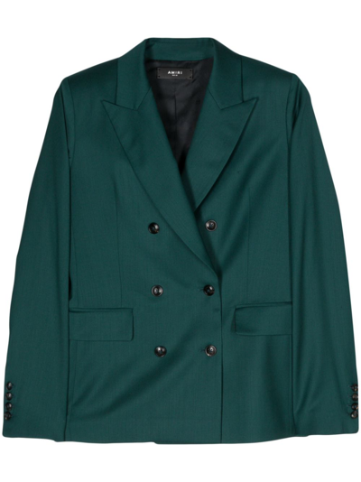 Amiri Db Wool Blazer In Green