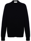 Jil Sander Crew-neck Boiled Wool Jumper In Blue