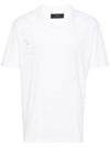 AMIRI WHITE MA DISTRESSED COTTON T-SHIRT