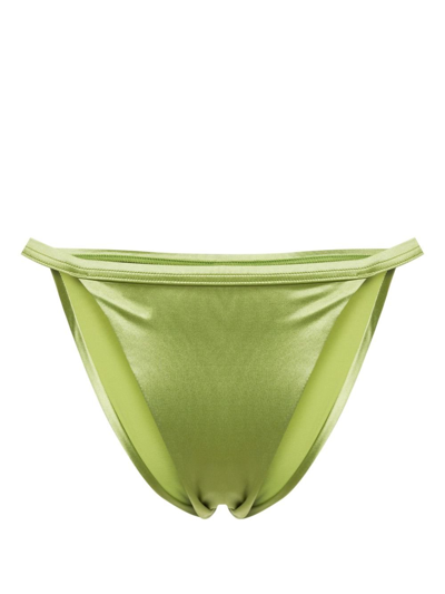 Form And Fold Green High Cut Metallic Bikini Bottom