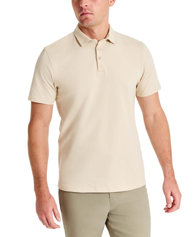 Kenneth Cole Men's Performance Button Polo In Tan