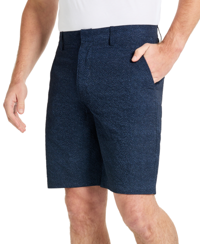 Kenneth Cole Men's Stretch Printed Seersucker Shorts In Navy