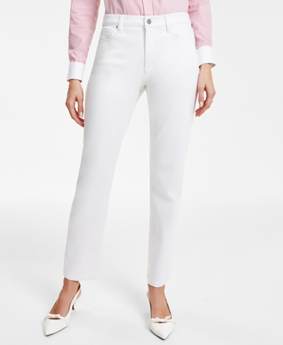Jones New York Women's Lexington Mid Rise Straight-leg Jeans In White