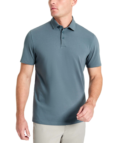 Kenneth Cole Men's Performance Button Polo In Dark Teal