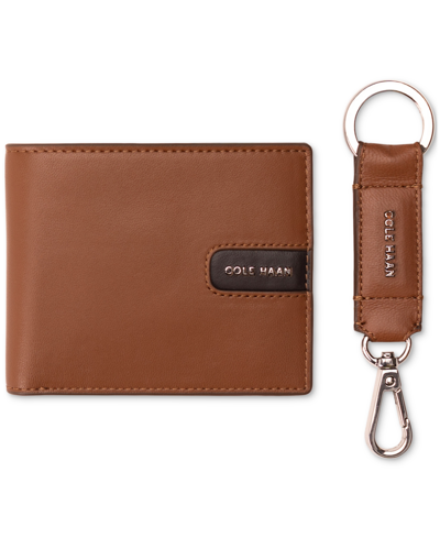 Cole Haan Men's Slim Leather Billfold With Key Fob In Gold