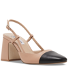 Steve Madden Becka Block Heel Slingback Pump In Tan,black Multi