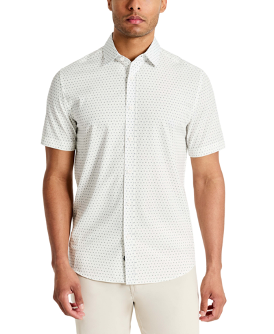 Kenneth Cole Men's Short-sleeve Sport Shirt In White,green