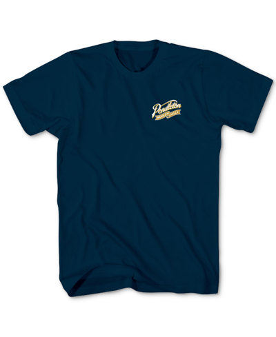 Pendleton Men's Ribbon Logo Crewneck Short Sleeve Graphic T-shirt In Navy,gold