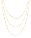 ITALIAN GOLD PAPERCLIP & MIRROR LINK 15" LAYERED NECKLACE IN 14K GOLD