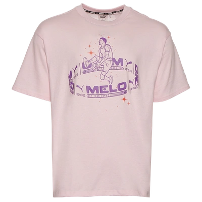 Puma Mens  X Melo Iridescent Short Sleeve T-shirt In Whisp Of Pink/whisp Of Pink