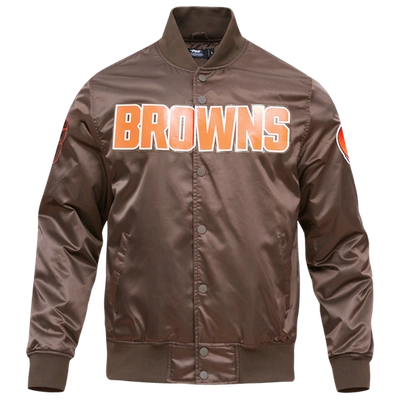 Pro Standard Mens  Browns Big Logo Satin Jacket