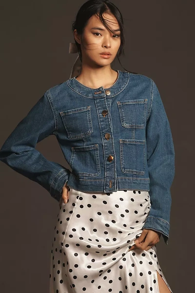 Maeve Coco Denim Jacket In Blue
