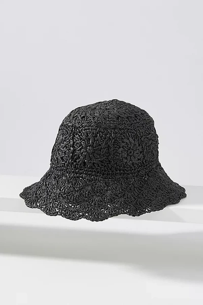 San Diego Hat Co. Crochet Bucket Hat In Black