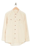 Roxy Let It Go Cotton Corduroy Button-up Shirt In Tapioca