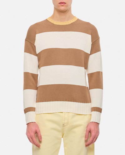 Drumohr Stripe Crewneck Sweater In Multicolor