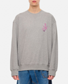 Jw Anderson Roundneck Sweatshirt With Front Logo And Unique Rear Print In Grey