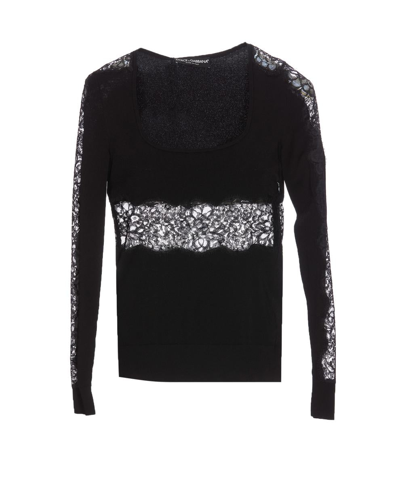 Dolce & Gabbana Lace Pullover In Black