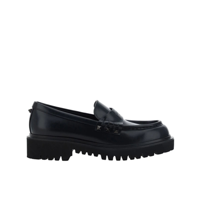 VALENTINO GARAVANI LEATHER ROCKSTUD LOAFERS