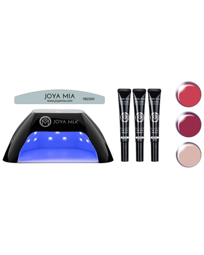 Joya Mia Chik Chak One-step Gel Nail Polish Essentials Kit 5pc With Led Lamp And 3 Colors In White