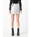 Grey Lab Women's Silver Shirring Mini Skirt In Silver