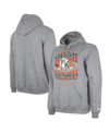 New Era Men's  Heather Gray Distressed Miami Dolphins Retro Pullover Hoodie In Heather Gray