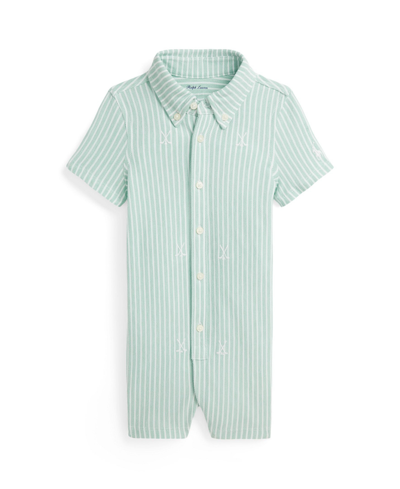 Polo Ralph Lauren Baby Boys Golf Knit Cotton Oxford Shortall In Celadon Multi