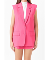 Endless Rose Sax Oversized Vest Blazer In Fuchsia In Fuchsia