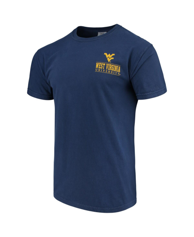 IMAGE ONE MEN'S NAVY WEST VIRGINIA MOUNTAINEERS COMFORT COLORS CAMPUS ICON T-SHIRT