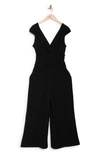 Max Studio V-neck Cap Sleeve Jumpsuit In Black
