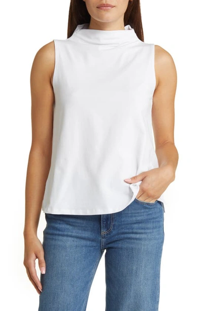 EILEEN FISHER FUNNEL NECK STRETCH ORGANIC PIMA COTTON TUNIC