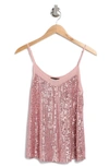 1.STATE SHEER INSET SEQUIN CAMISOLE