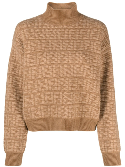 Fendi Brown Monogram Cashmere Sweater