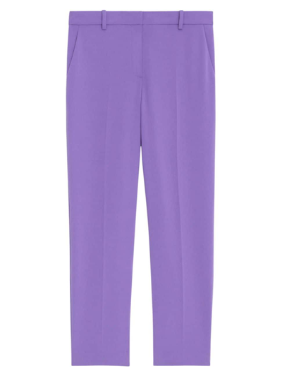 Theory Treeca 4 Admiral Crepe Tailored Crop Trousers In Brghtpeony