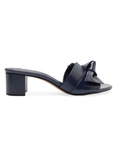 Alexandre Birman Maxi Clarita Leather Knot Mule Sandals In Oceana