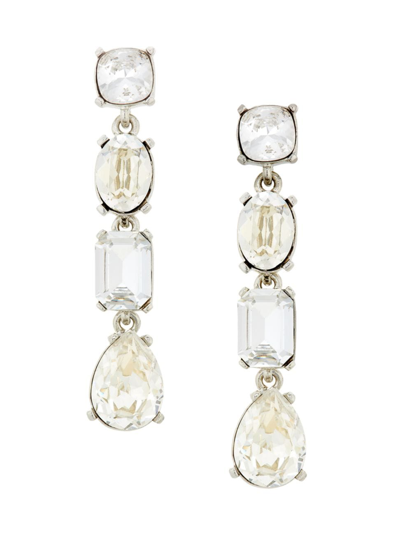 Oscar De La Renta Crystal-embellished Drop Earrings In Neutrals