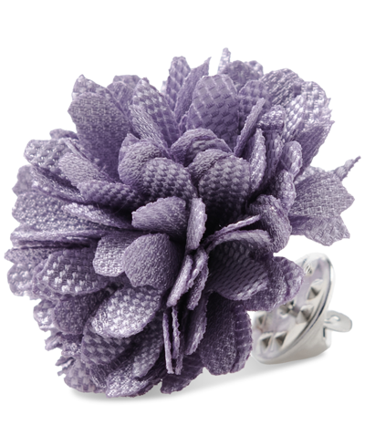 Construct Con.struct Men's Ceremony Satin Checkerboard Flower Lapel Pin, Created For Macy's In Lavender