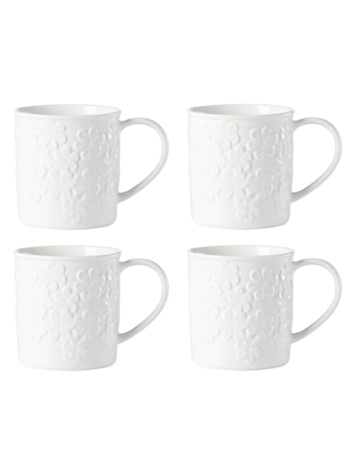 Kate Spade Blossom Lane 4-piece Mug Set In White