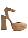 Alexandre Birman Women's Vita Suede Platform Sandals In Nut