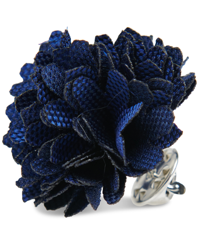 Construct Con.struct Men's Ceremony Satin Checkerboard Flower Lapel Pin, Created For Macy's In Blueberry