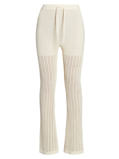 Nanushka Women's Kaela Slim Knit Trousers In Creme