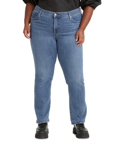 Levi's Plus Size 314 Mid-rise Shaping Straight-leg Jeans In Lapis Gem