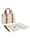 Chloé Kids' Cotton Canvas Changing Bag In Ivory