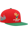 Mitchell & Ness Men's  Red And Green Milwaukee Bucks Hardwood Classics Snapback Hat In Red,green